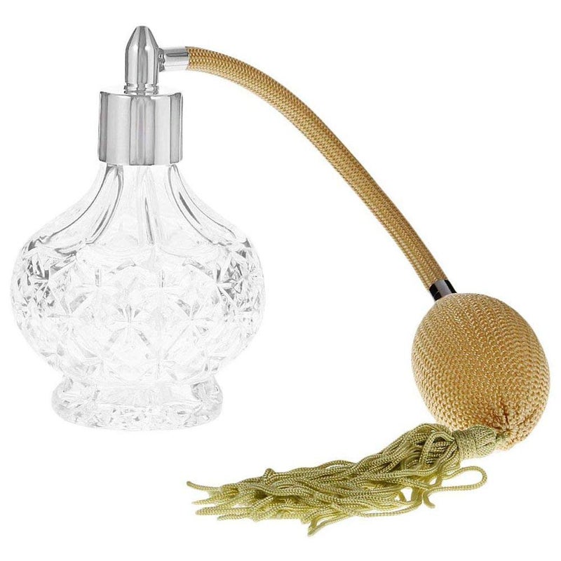 Topxome 100ml Clear Crystal Vintage Style Perfume Bottle Gold Long Spray Tassels Atomizer Pump Refillable Glass Bottles Lady Makeup Tool - Image 2